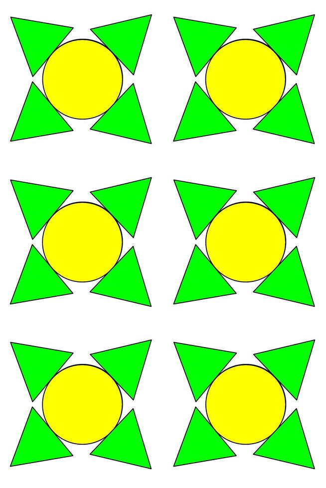 Geometry, triangular shape, circle, four petal flower photo