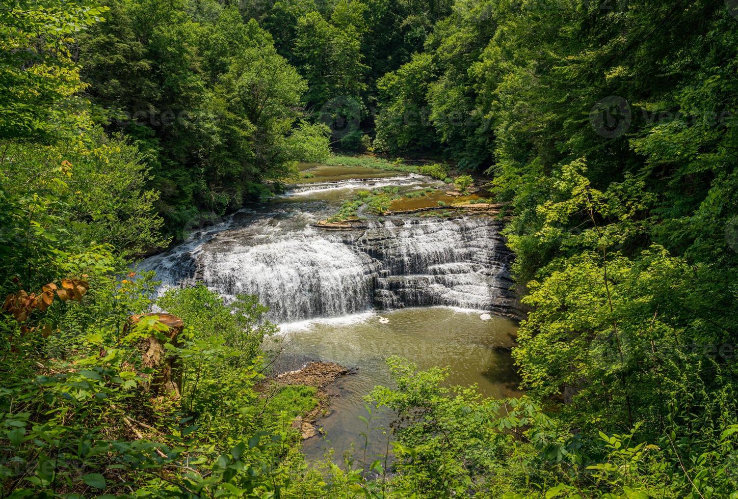 Burgess Falls State Park in Tennessee in summer photo