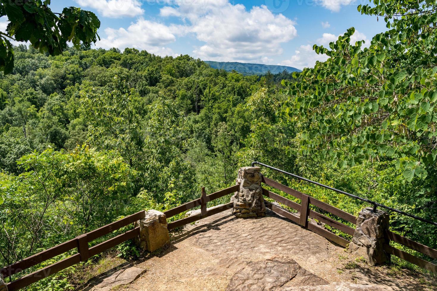 Stone overlook on the trail in Fairfield Glade community in Tennessee photo