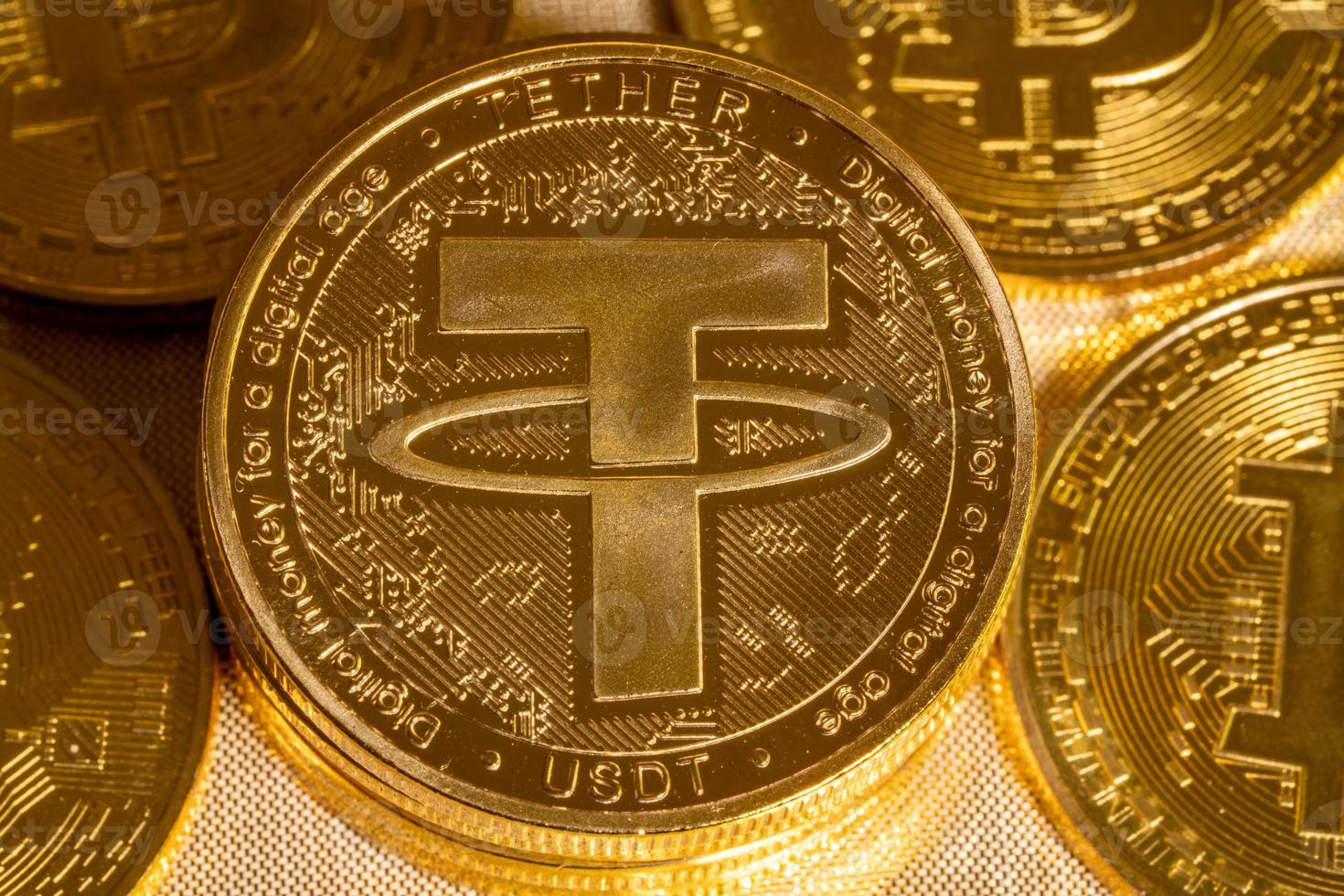 Tether coin concept used as a way of trading in Bitcoin and other alt coins photo
