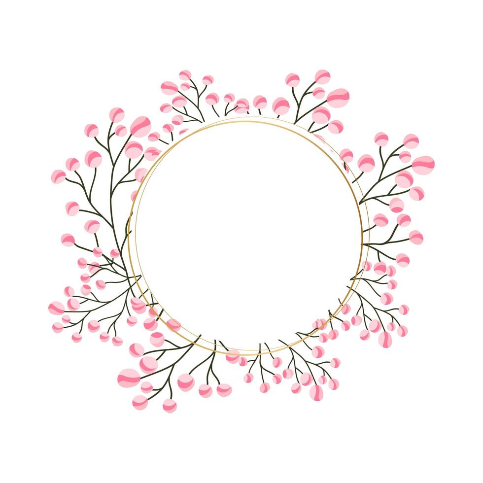 Floral frame, elegant illustration with flowers, leaves and branches used in various invitations, with space to put text. photo