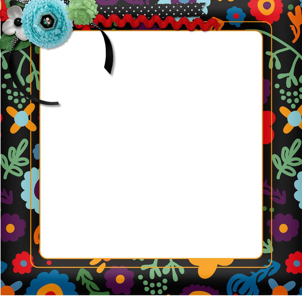 Floral frame, elegant illustration with flowers, leaves and branches used in various invitations, with space to put text. photo