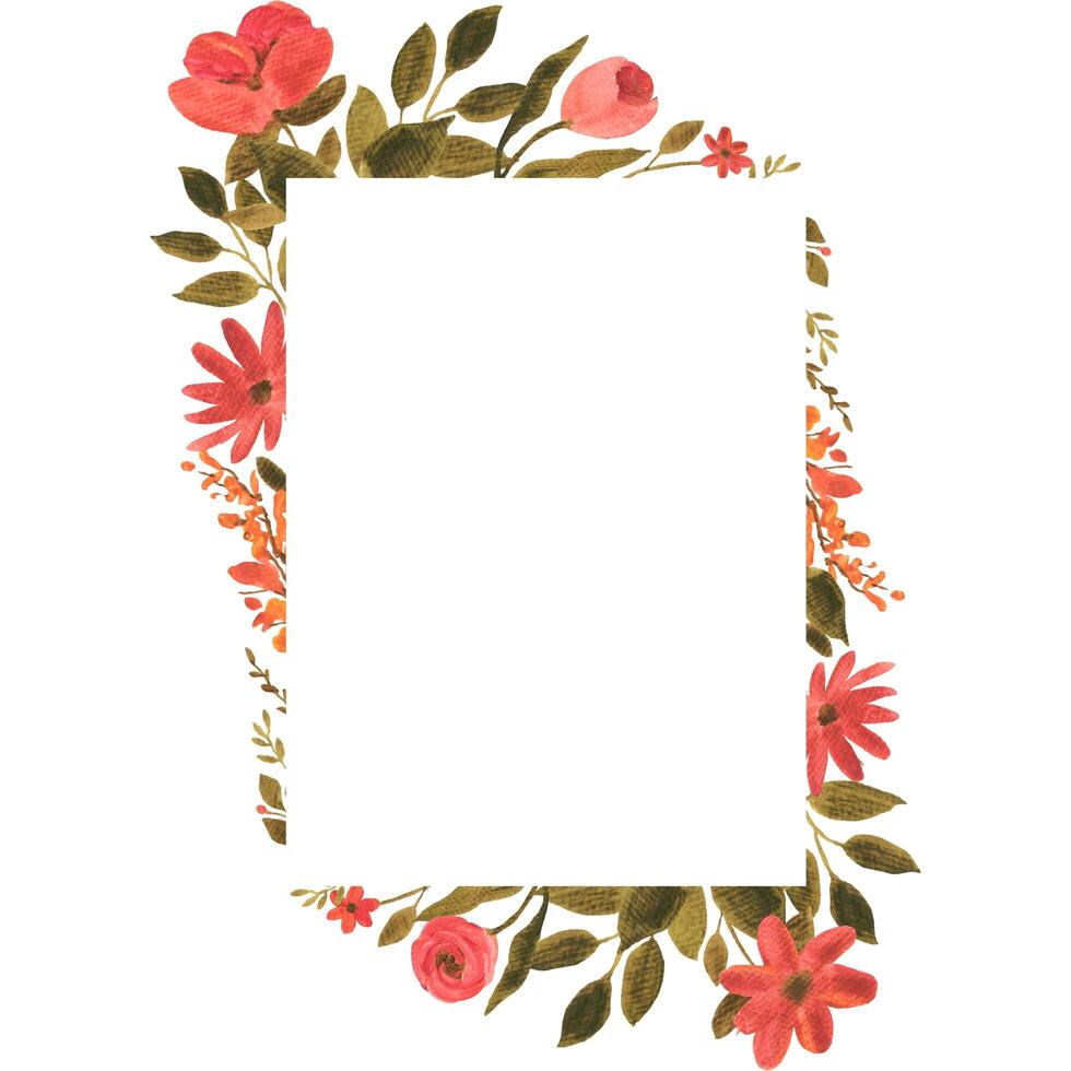 Floral frame, elegant illustration with flowers, leaves and branches used in various invitations, with space to put text. photo