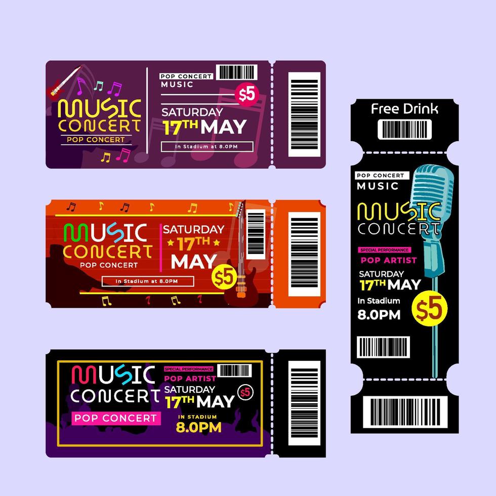 Concert Music Ticket vector