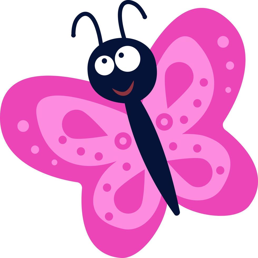 Cartoon illustration of a butterfly on a white background.Vector illustration of a butterfly. The idea for a logo,coloring books, magazines, printing on clothes, advertising. vector