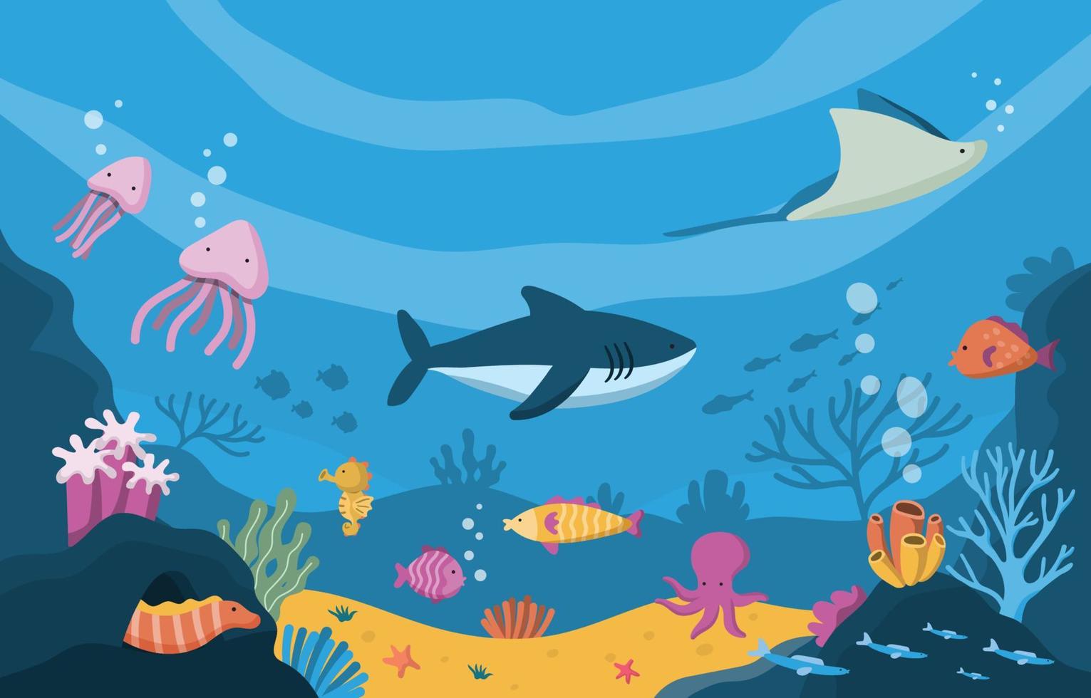 Underwater Ocean Concept vector