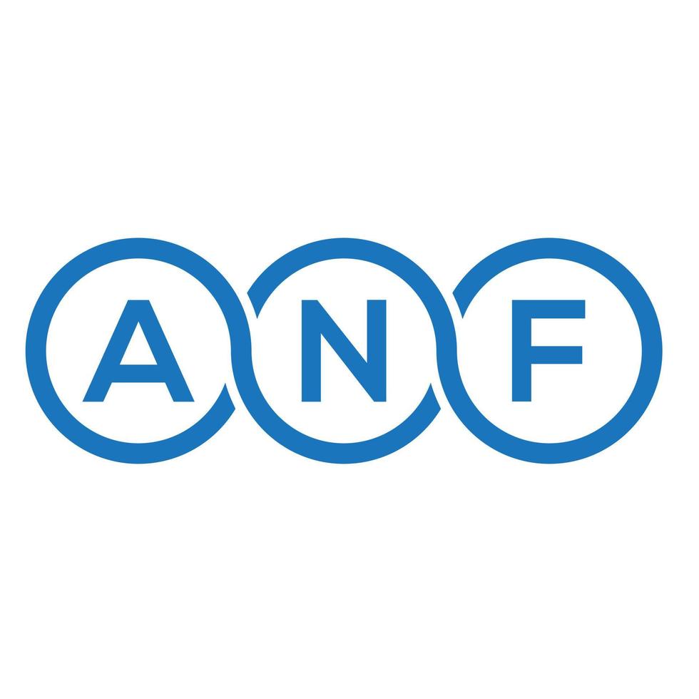 diseño de logotipo de letra anf sobre fondo negro. concepto de logotipo de letra de iniciales creativas anf. diseño de letras anf. vector