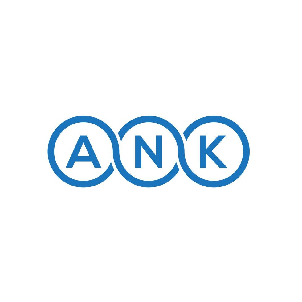 diseño de logotipo de letra ank sobre fondo negro. concepto de logotipo de letra de iniciales creativas ank. diseño de letras ank. vector