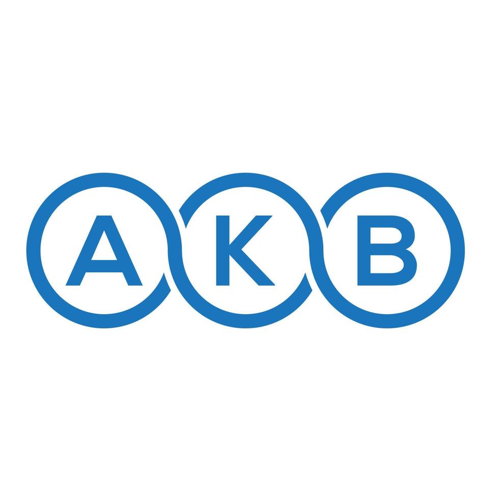 diseño de logotipo de letra akb sobre fondo blanco. concepto de logotipo de letra de iniciales creativas akb. diseño de letras akb. vector
