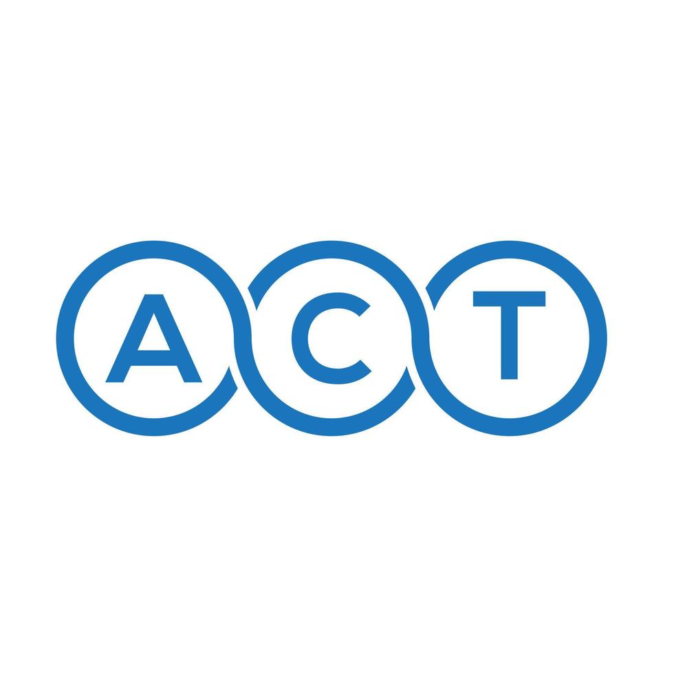 ACT letter logo design on white background. ACT creative initials