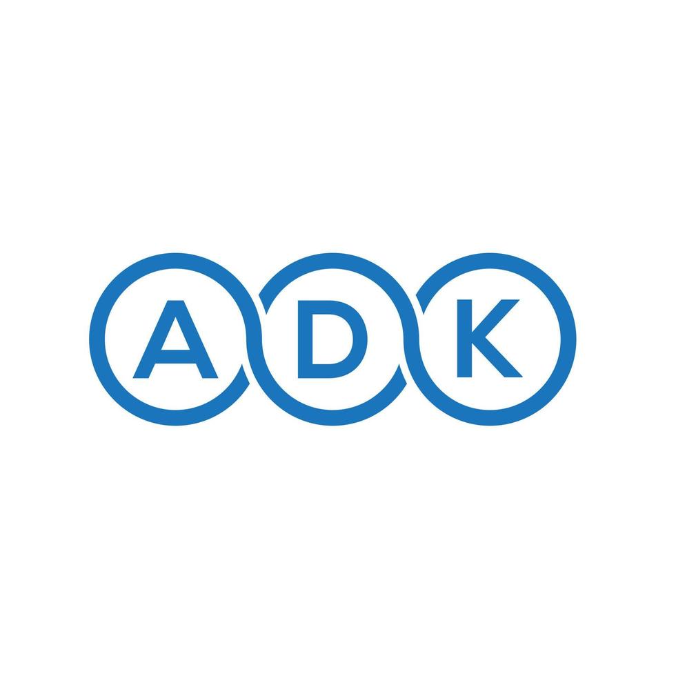 diseño de logotipo de letra adk sobre fondo blanco. concepto de logotipo de letra de iniciales creativas adk. diseño de letras adk. vector