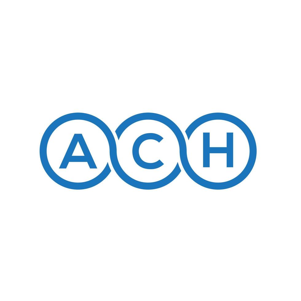 diseño de logotipo de letra ach sobre fondo blanco. concepto creativo del logotipo de la letra de las iniciales de ach. cada diseño de letra. vector