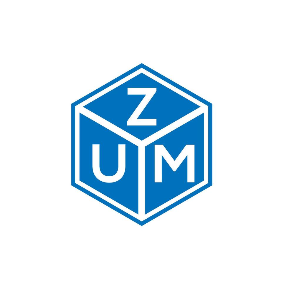 ZUM letter logo design on white background. ZUM creative initials