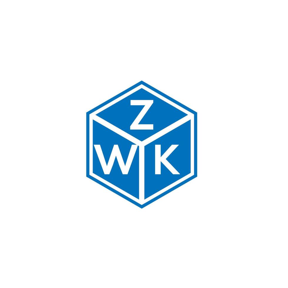 diseño de logotipo de letra zwk sobre fondo blanco. concepto de logotipo de letra inicial creativa zwk. diseño de letras zwk. vector