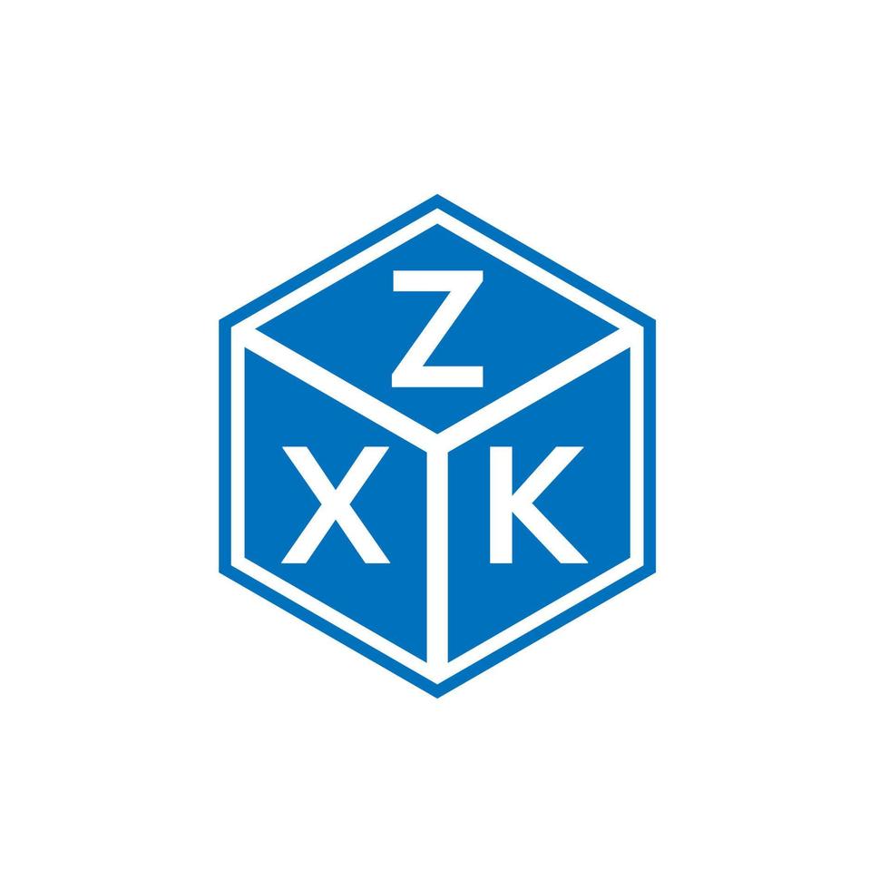 diseño de logotipo de letra zxk sobre fondo blanco. concepto de logotipo de letra inicial creativa zxk. diseño de letras zxk. vector