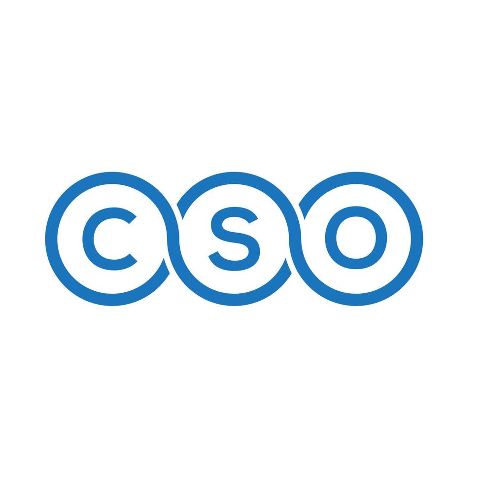 diseño de logotipo de carta cso sobre fondo negro. concepto de logotipo de letra de iniciales creativas cso. diseño de carta cso. vector