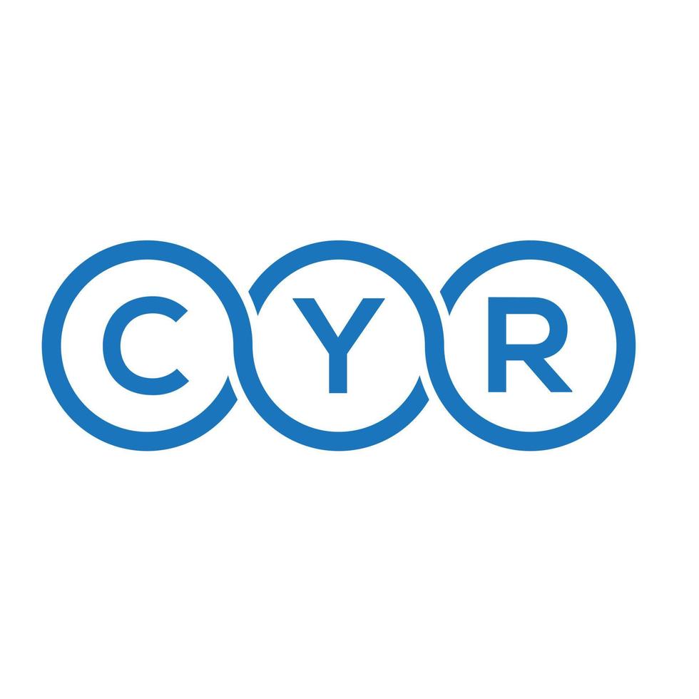 diseño de logotipo de letra cyr sobre fondo negro.concepto de logotipo de letra inicial creativa cyr.diseño de letra vectorial cyr. vector