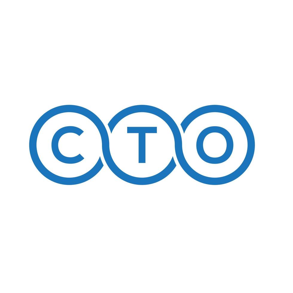 CTO letter logo design on black background. CTO creative initials