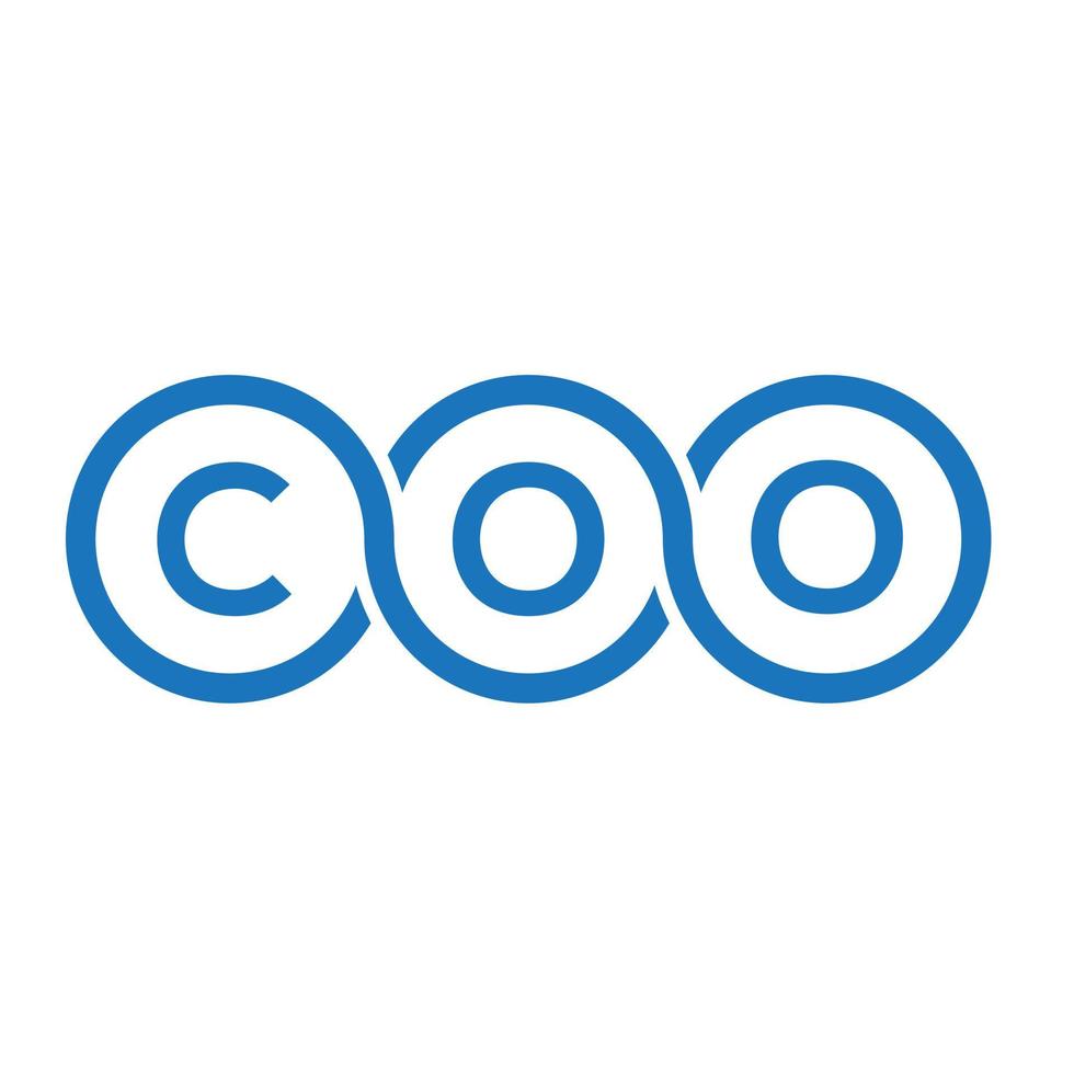 diseño de logotipo de letra coo sobre fondo blanco. concepto creativo del logotipo de la letra de las iniciales coo. diseño de letras geniales. vector