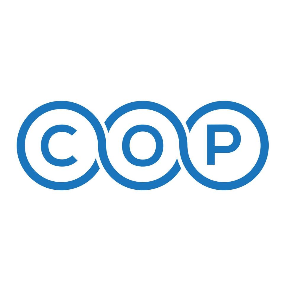 COP letter logo design on white background. COP creative initials letter logo concept. COP letter design. vector