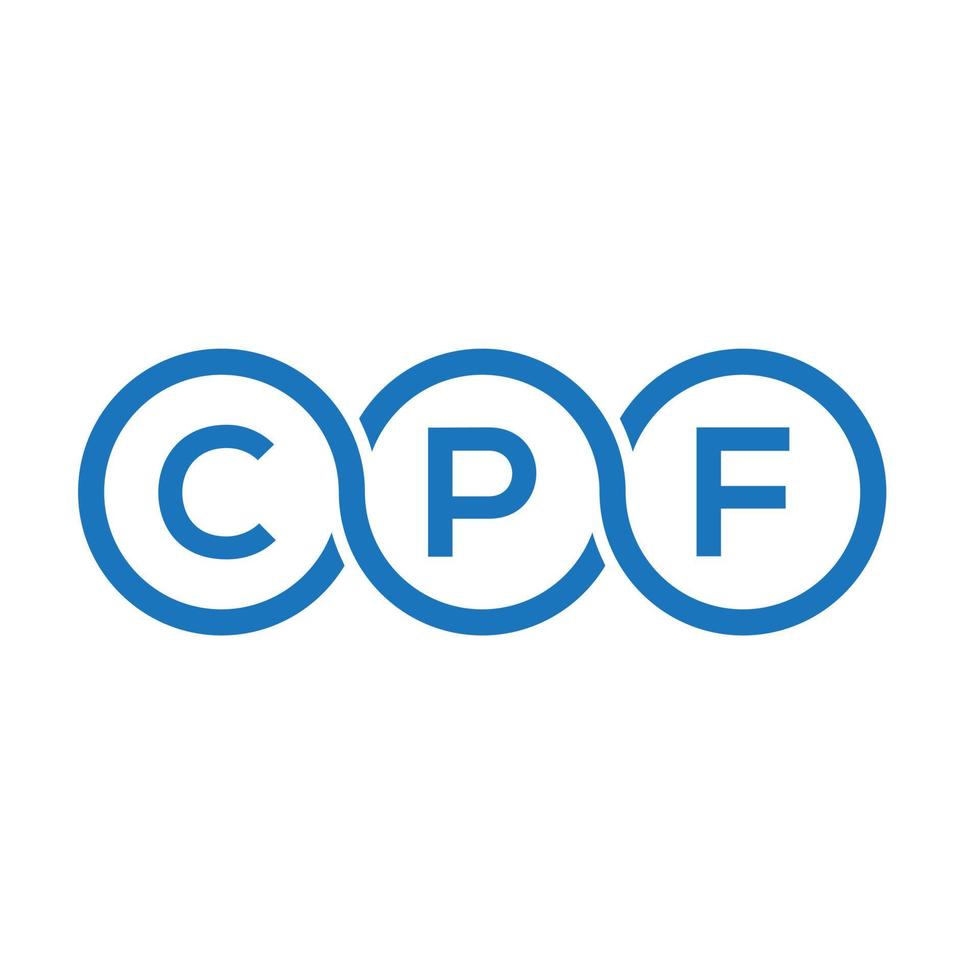 diseño de logotipo de letra cpf sobre fondo blanco. concepto de logotipo de letra de iniciales creativas cpf. diseño de carta cpf. vector