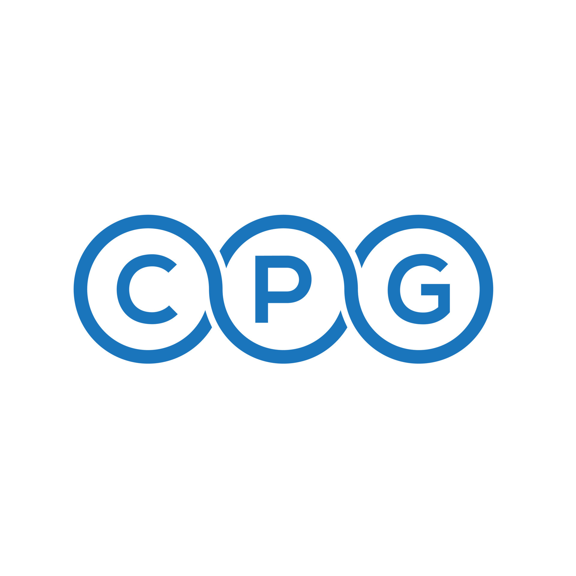 CPG letter logo design on white background. CPG creative initials