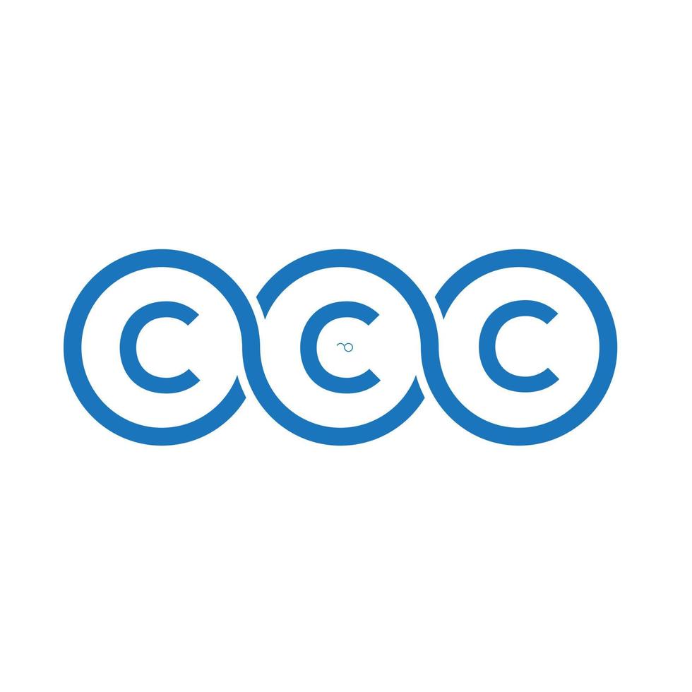 diseño de logotipo de letra ccc sobre fondo blanco. concepto de logotipo de letra de iniciales creativas ccc. diseño de letras ccc. vector