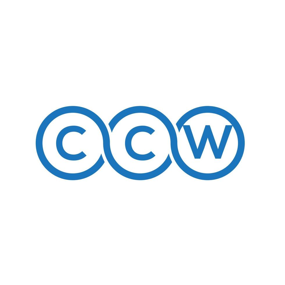 CCW letter logo design on white background. CCW creative initials