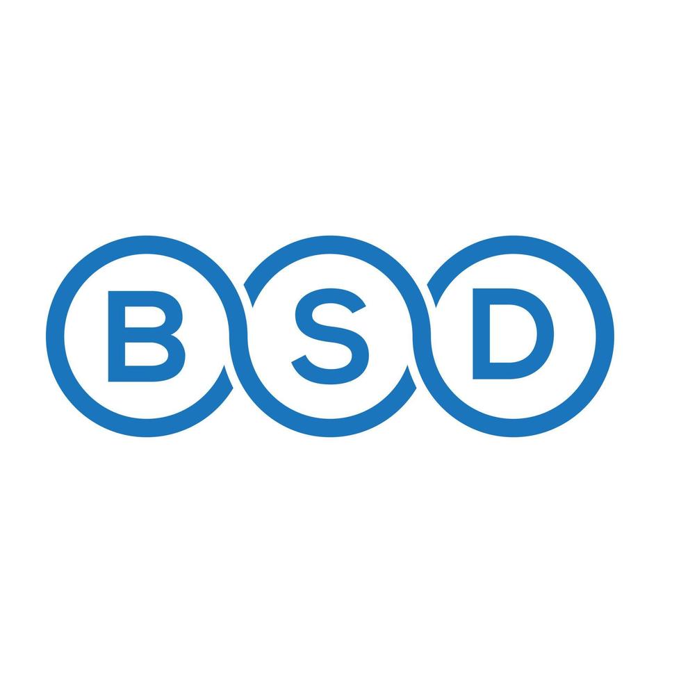 diseño de logotipo de letra bsd sobre fondo blanco. concepto de logotipo de letra de iniciales creativas bsd. diseño de letras bsd. vector