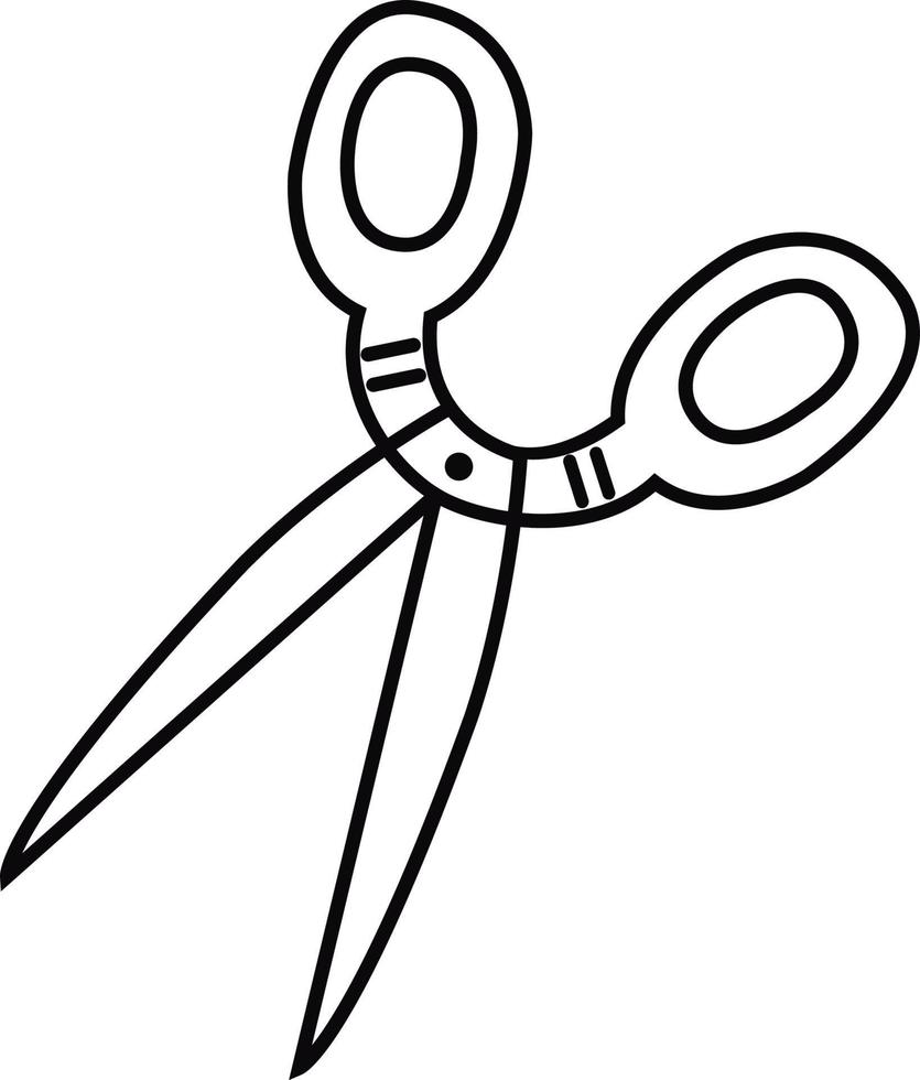 Scissors icon, logo isolated on a white background.Black and white outline. An isolated clipart with a scissors symbol. Black and white scissors icon on a white background. Vector illustration.