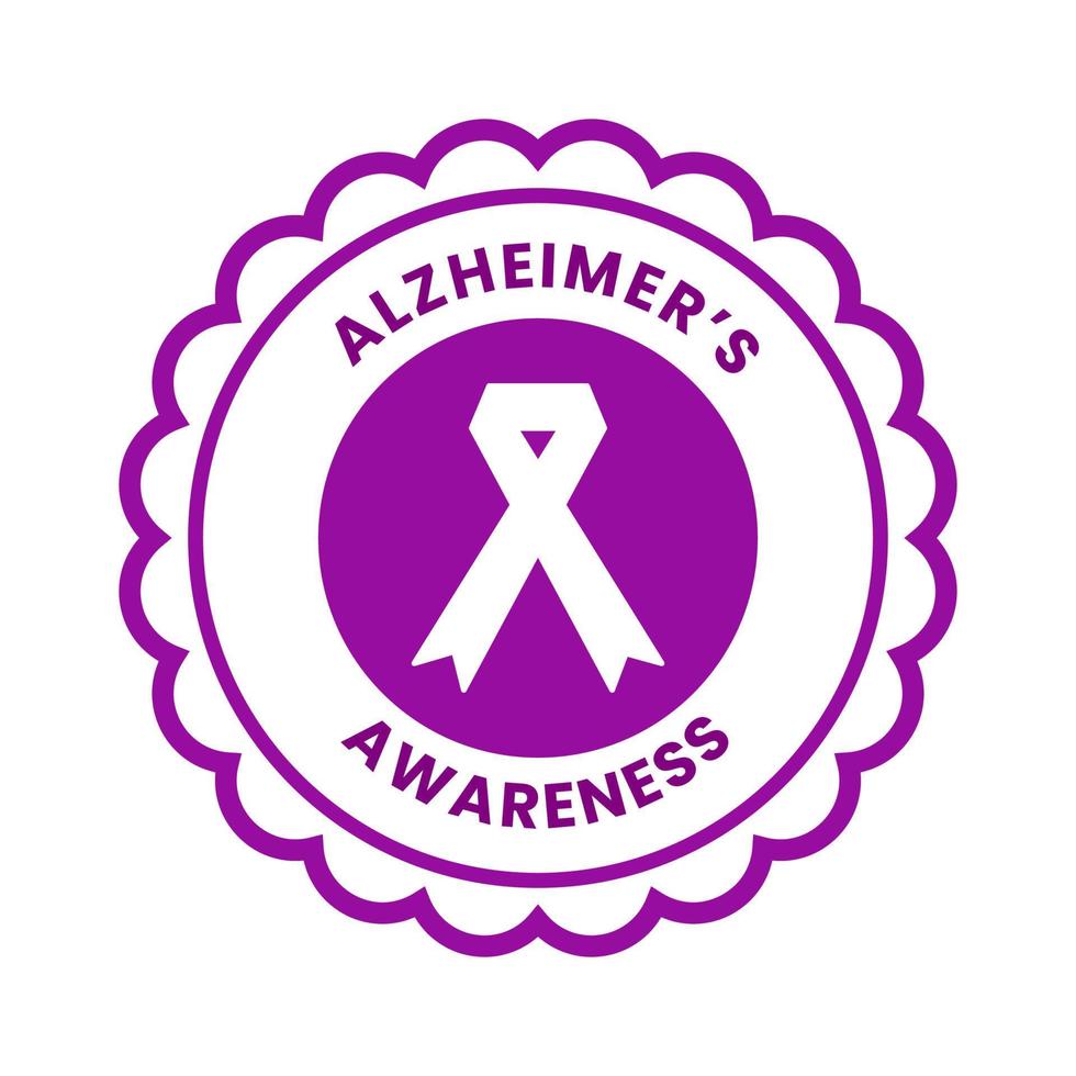 diseño de insignia de conciencia de alzheimer vector