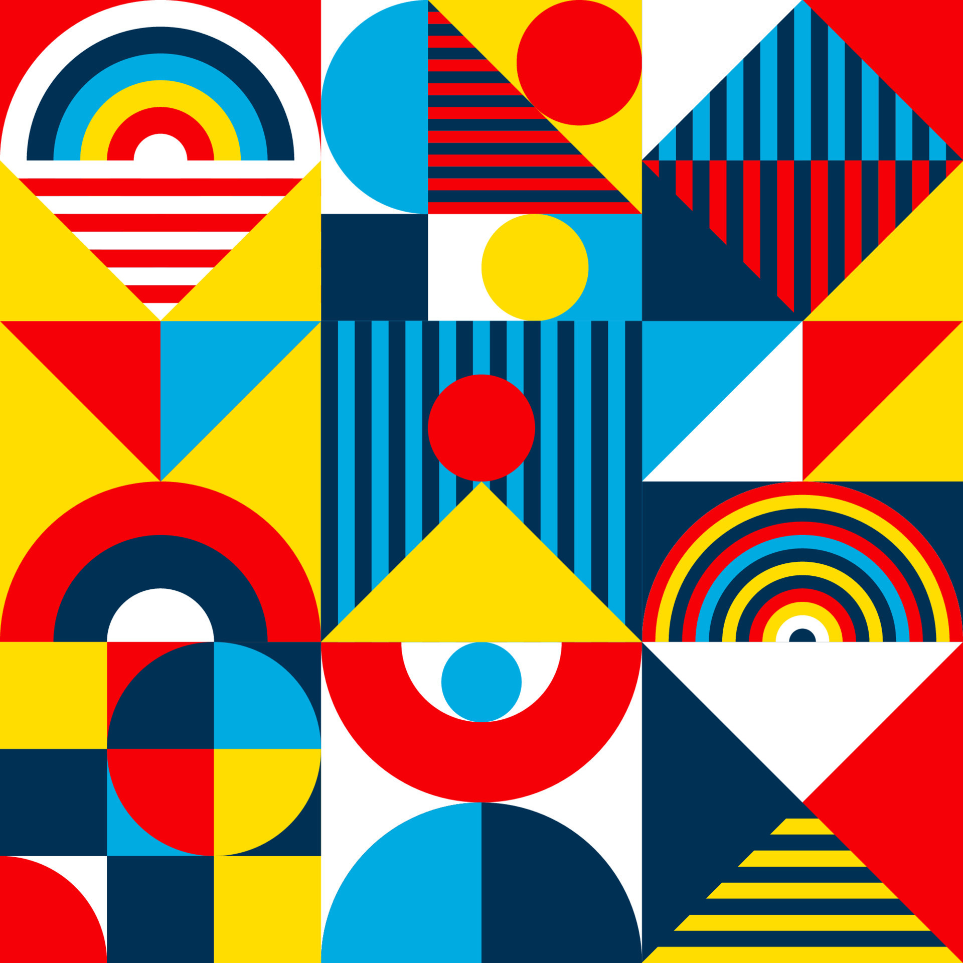 Abstract bauhaus pattern minimal 20s geometric style 7223917 Vector Art