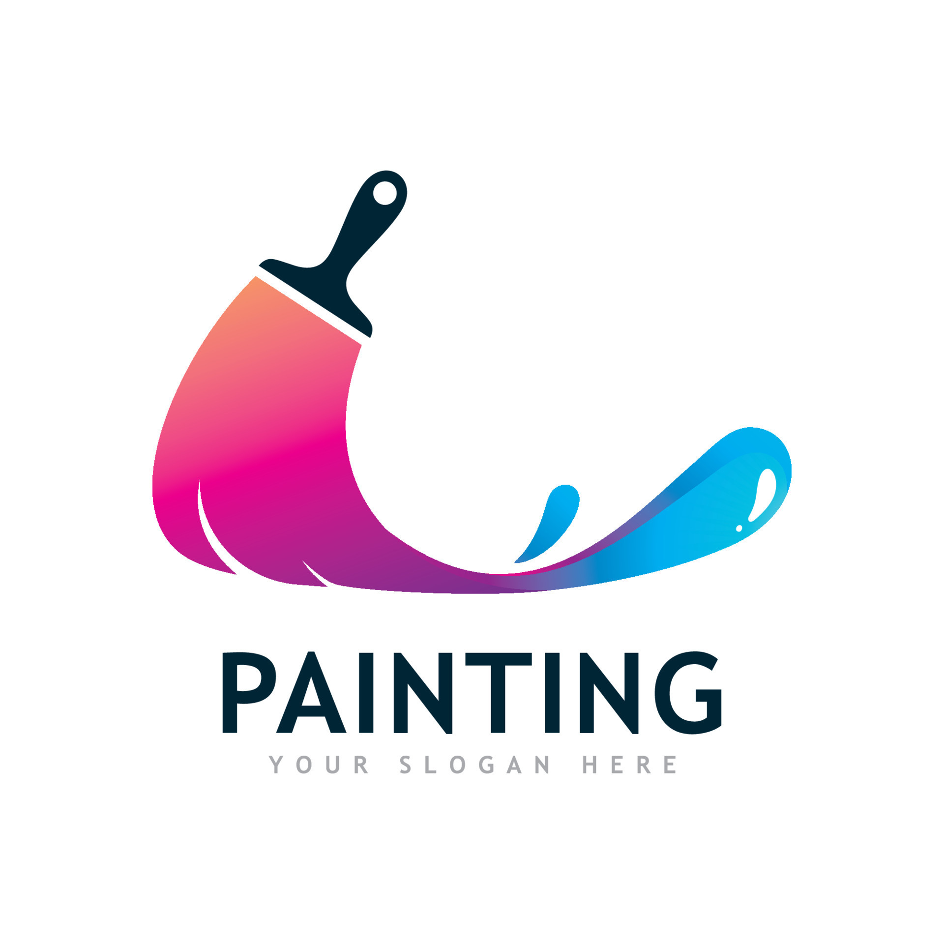 Paint logo full color luxury design style. Creative Brush concept
