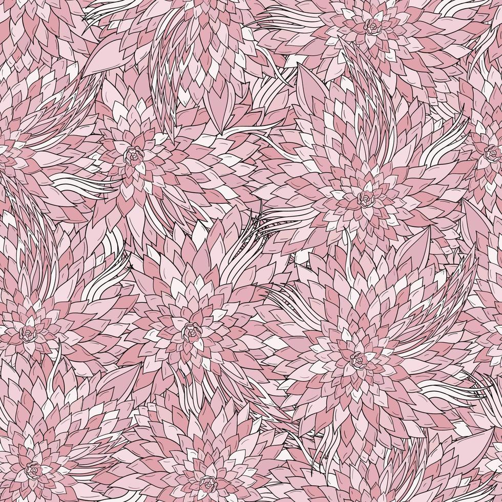 Seamless floral background with abstract patterns of peonies vector