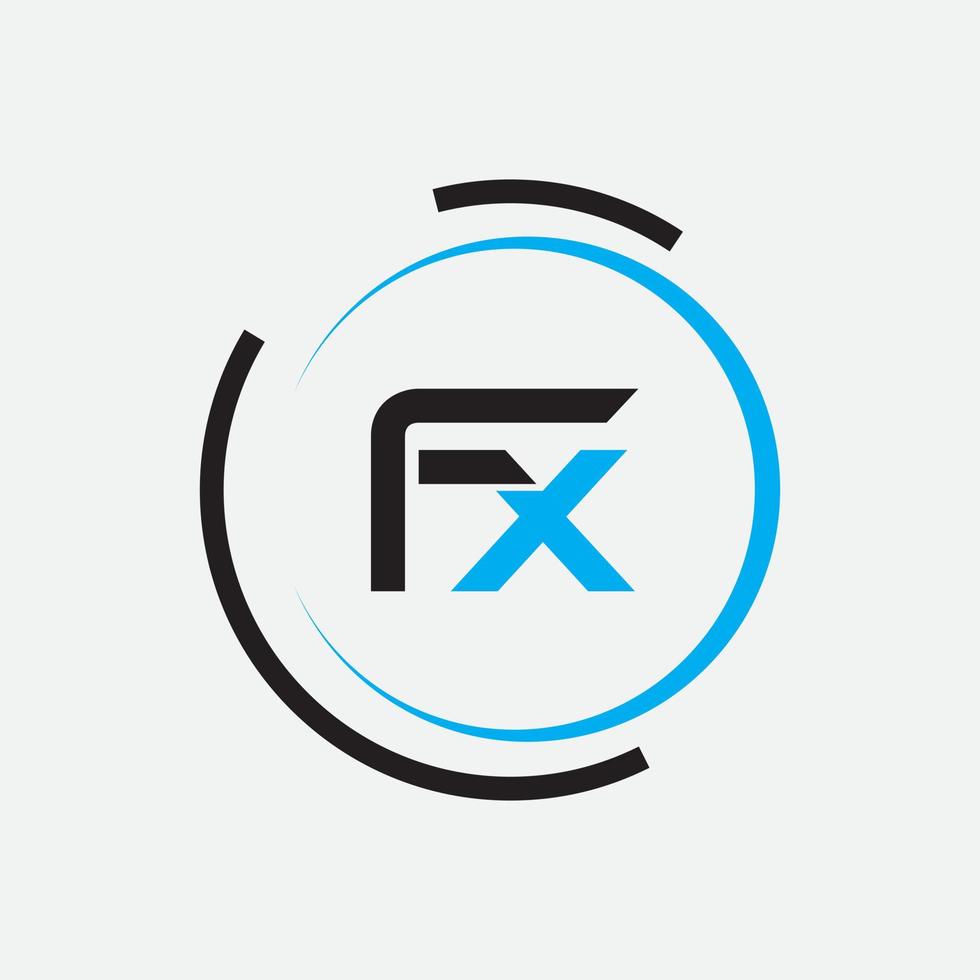 diseño de logotipo de letra fx vector