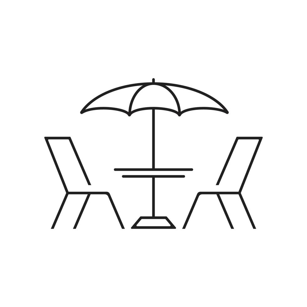 umbrella table sea logo vector