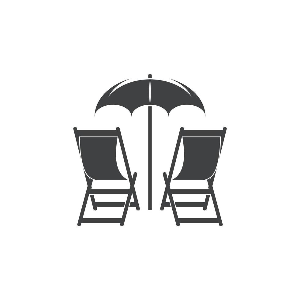 umbrella table sea logo vector