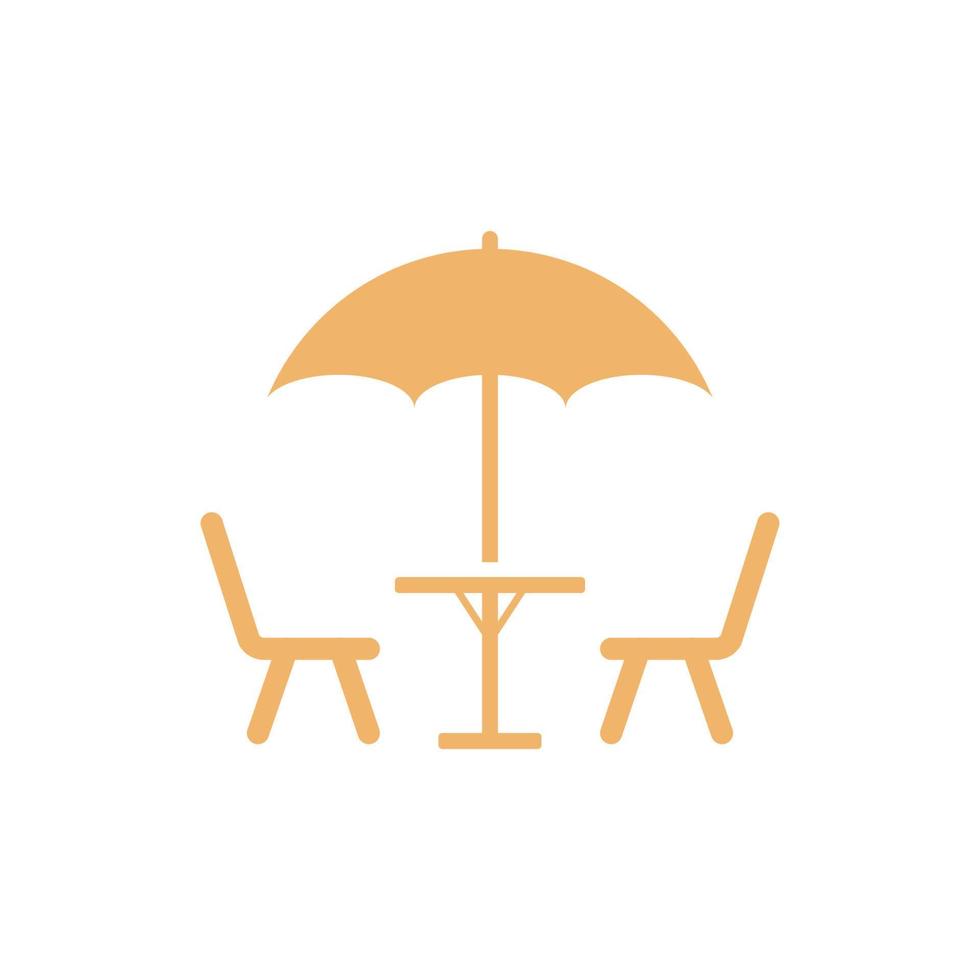 umbrella table sea logo vector