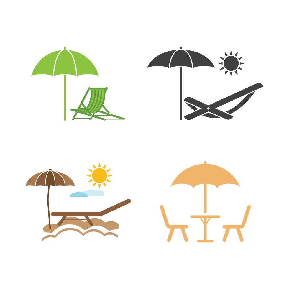 umbrella table sea logo vector