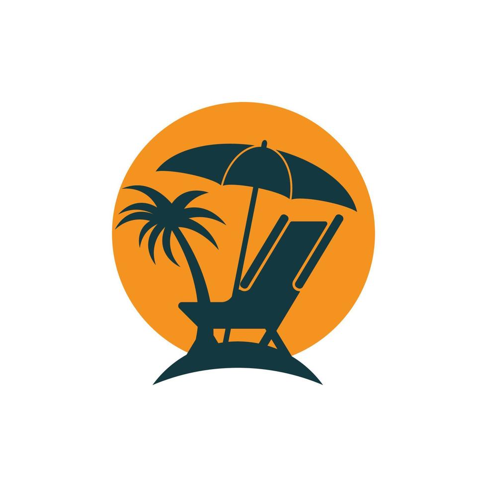 umbrella table sea logo vector