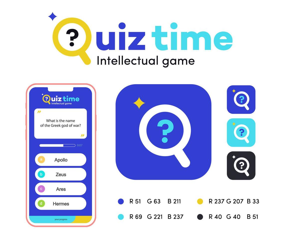 Quiz vector sign app template