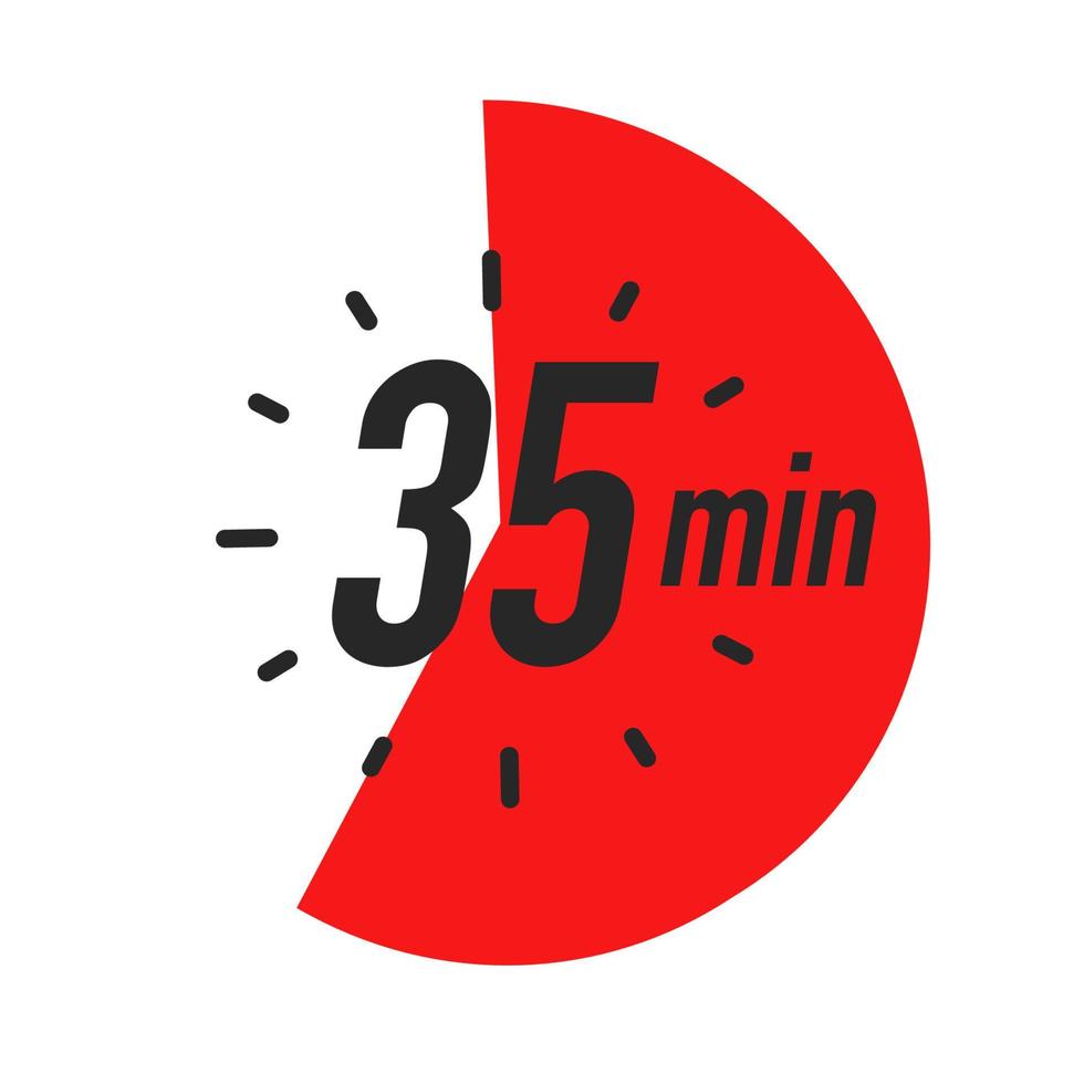 35 minutes timer symbol color style vector