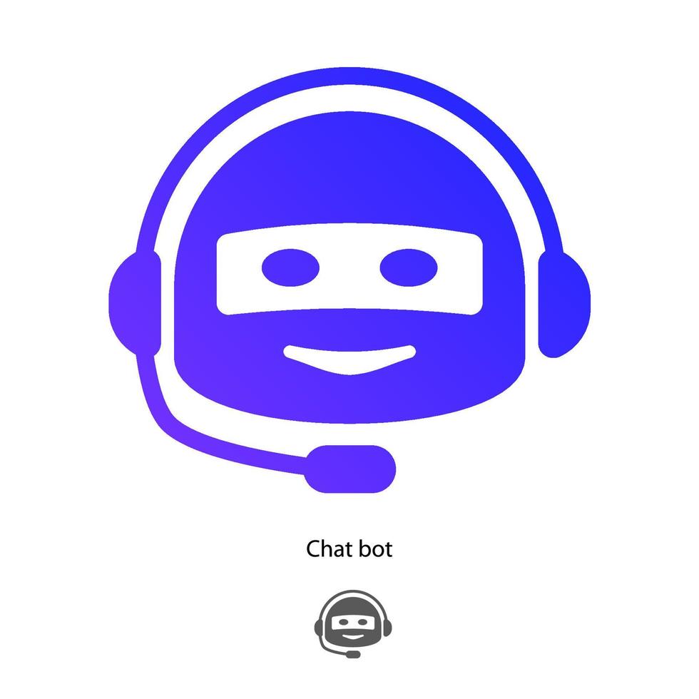 símbolo de bot de chat aislado sobre fondo blanco vector