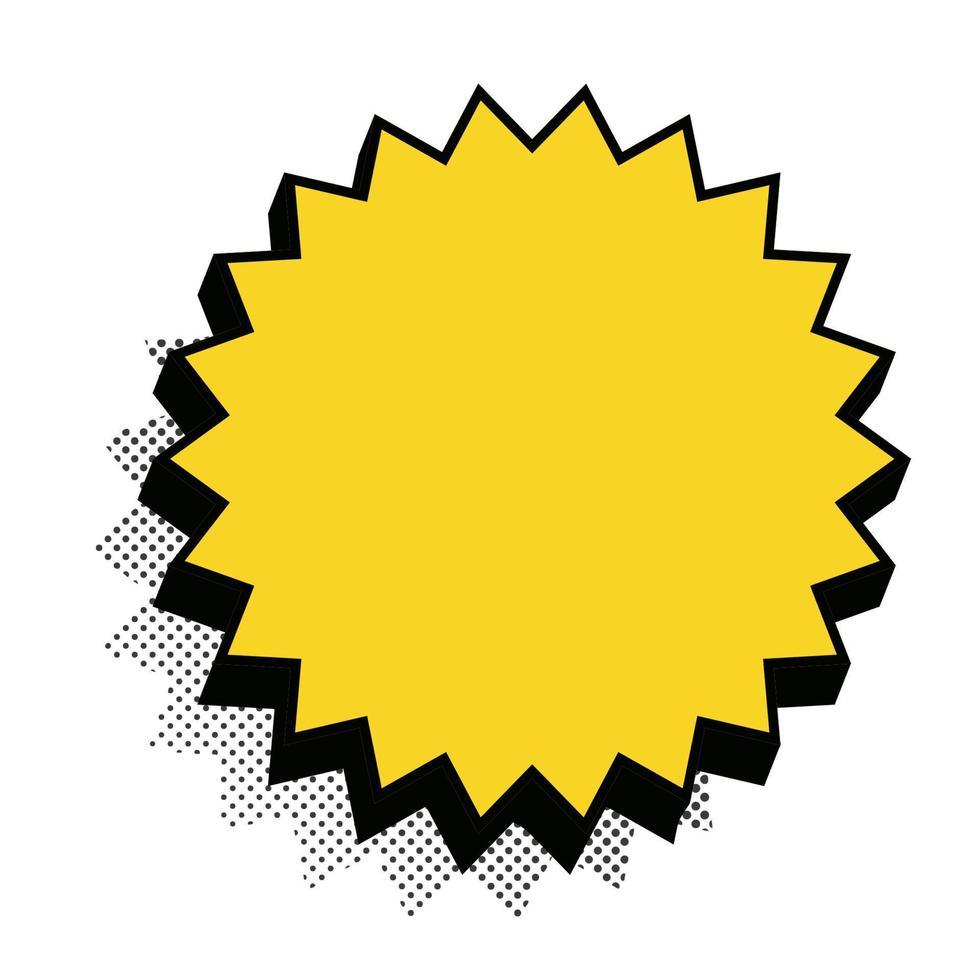 Sticker retro style yellow color vector