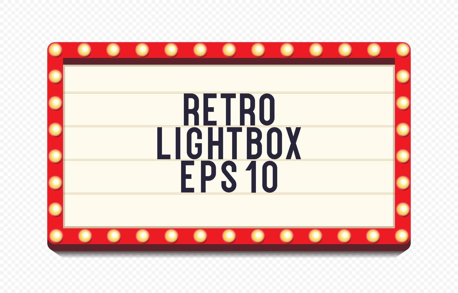 Retro lightbox 3d realistic template with lightbulb vector