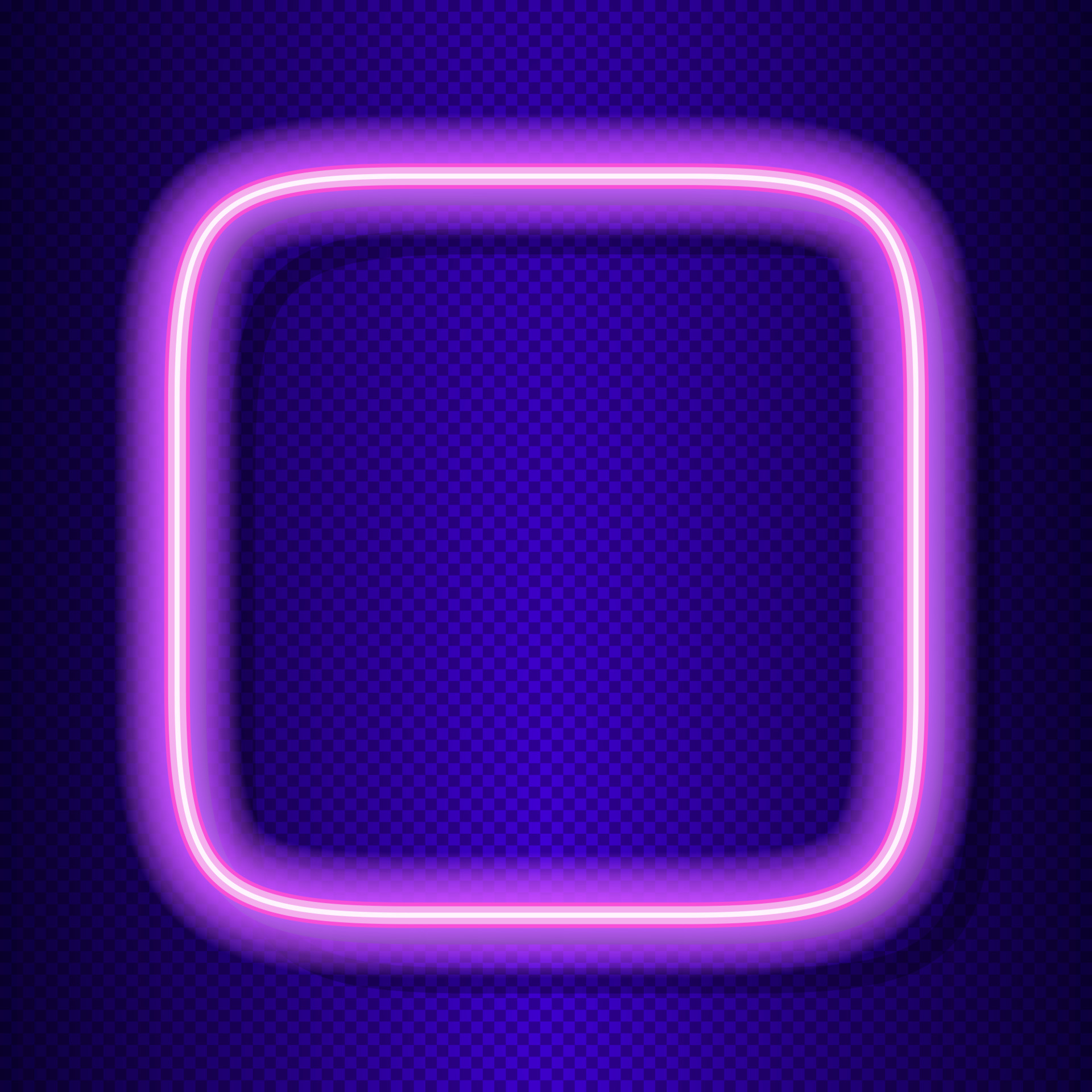 Neon square frame vector on transparent background 7224548 Vector Art