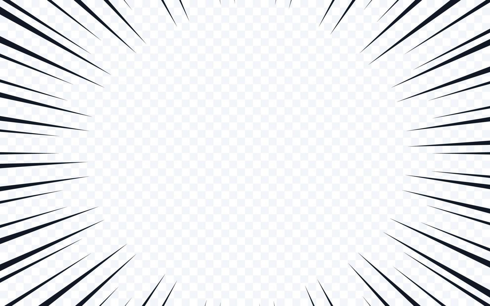 Comic book speed lines isolated on transparent background vector