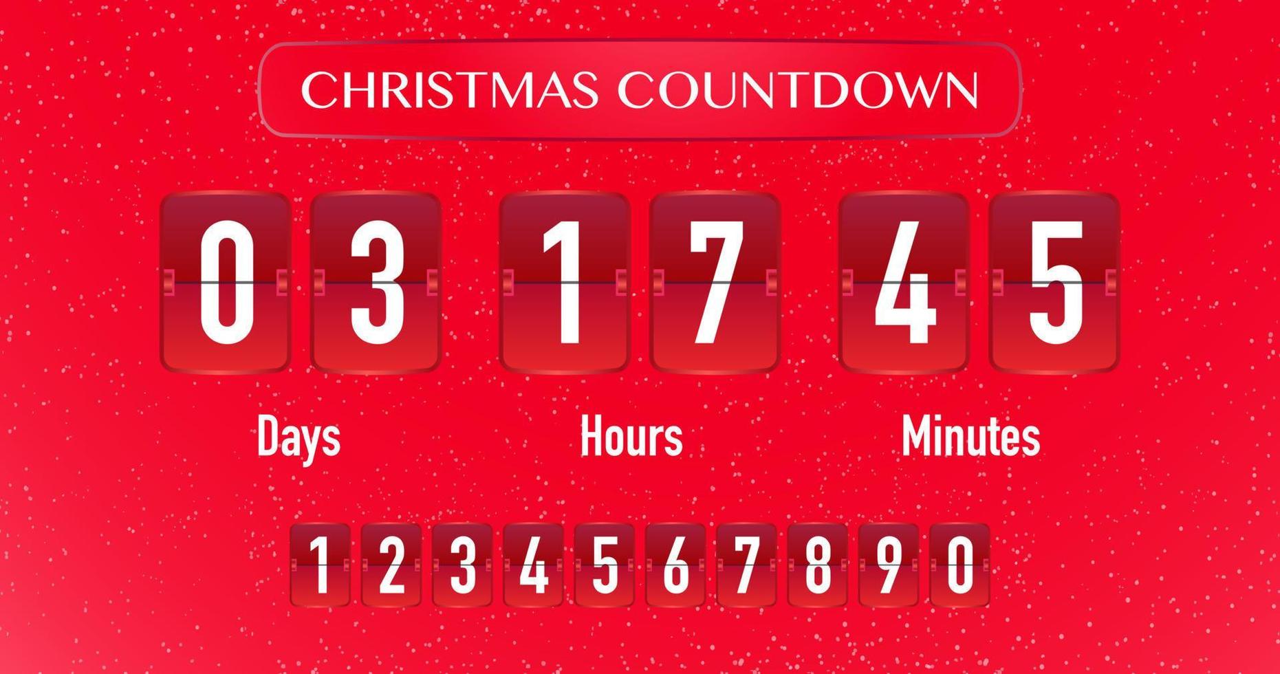 Christmas coutdown calendar flip board vector