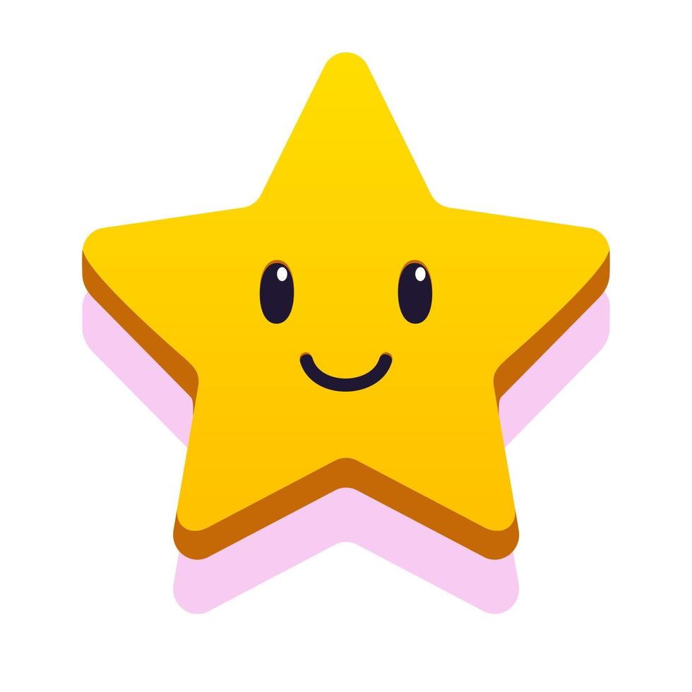 Star smile face cartooon style for kids game vector