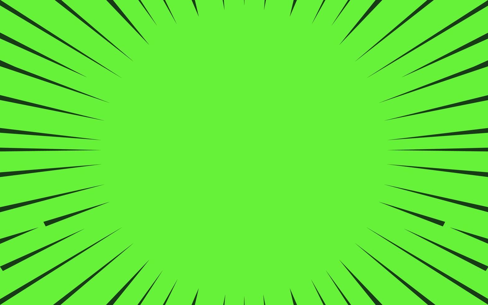 Comic book speed lines green color vector